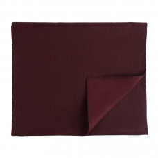 Дорожка на стол из умягченного льна с декоративной обработкой бордового цвета essential, 45х150 см
